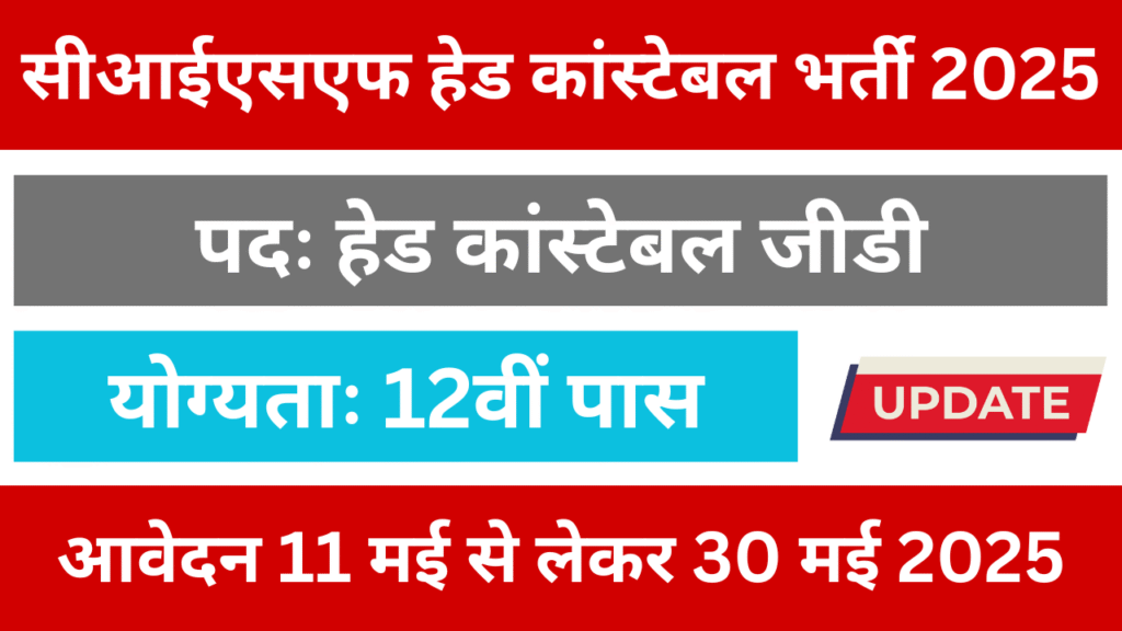 CISF Head Constable Recruitment 2025